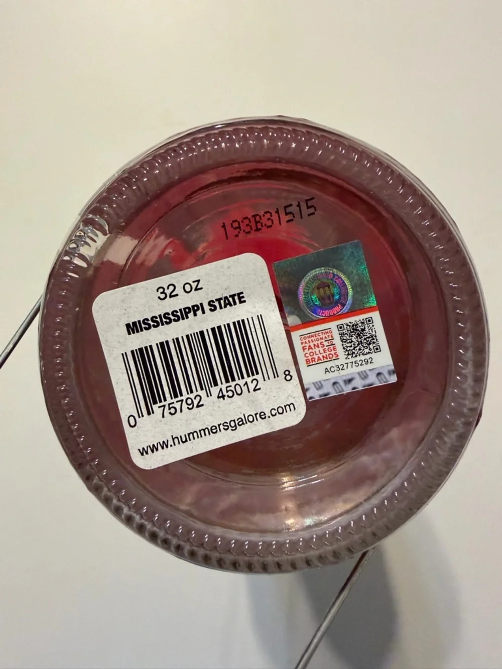 Mississippi State Maroon Glass Hummingbird Feeder